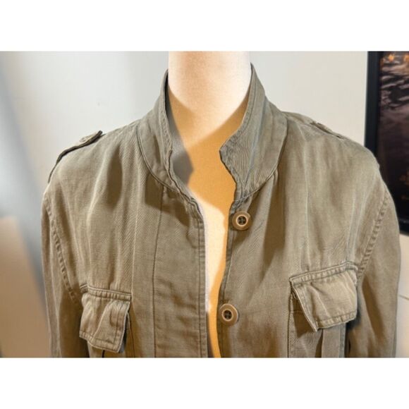 Rails Elliot Sage Olive Embroidered Utility Shacket XS‎ Boho EUC Cargo Gorpcore - Picture 3 of 10